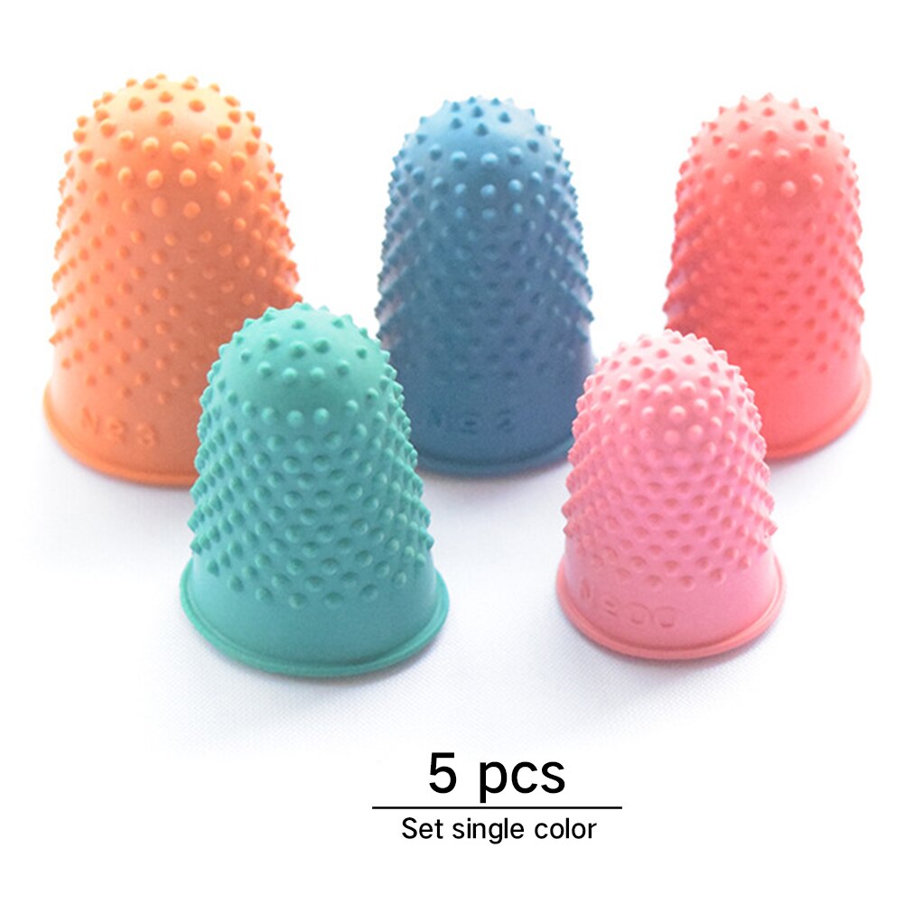 5 st räknare kon gummi fingerborg skydd stygn sömnad quilter fingertopp arbete hantverk handarbete sömnad tillbehör