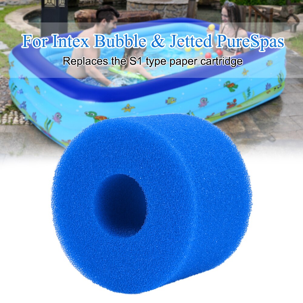 Reusable Washable Swimming Pool Filter Foam 10.8x4x7.3cm Sponge Cartridge Foam Suitable Bubble Jetted Pure SPA For Intex S1 Type