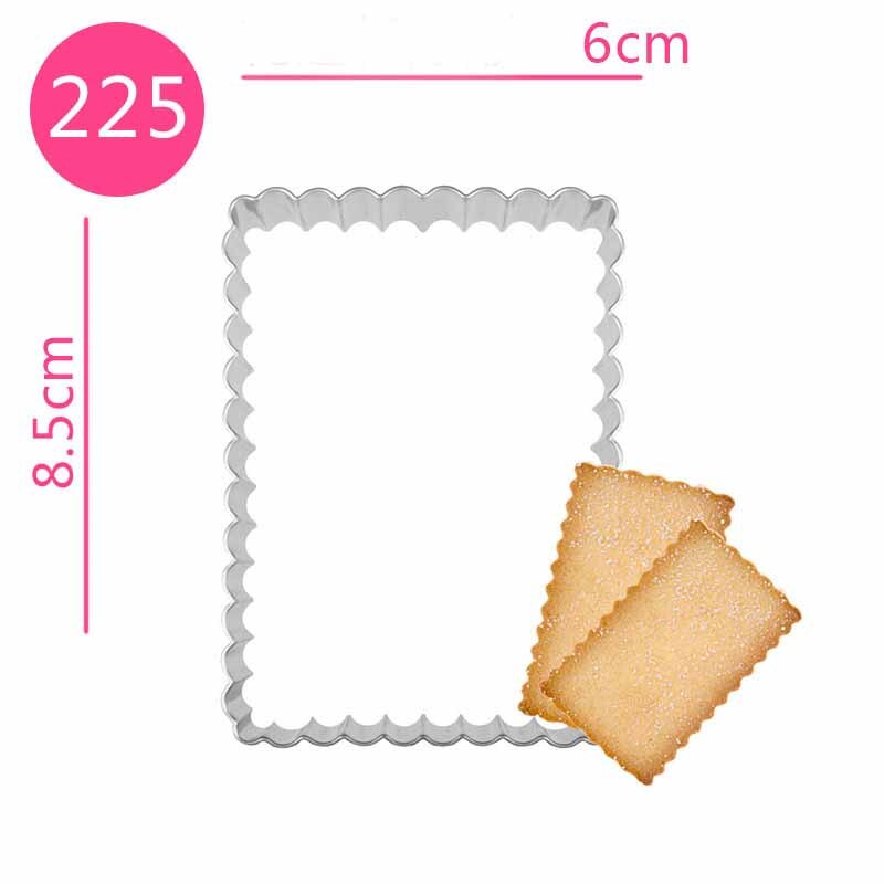 1 pcs DIY Shortbread Cookie Cutter Rectangle Cookie and Rectangular lace Cutting Stainless Steel Biscuit Cake Mold Kids Birthday
