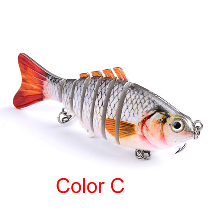 10cm 15.5g Fishing Lure 7 Sections Swimbait Fishing bait 6# Hook Fishing Tackle Multi Jointed Artificial Bait 5 Colors: C
