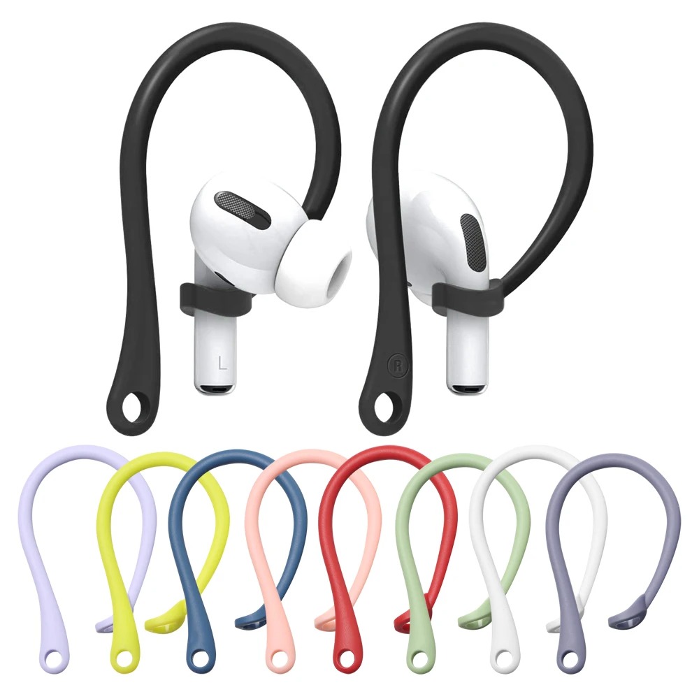 Almohadillas de silicona antipérdida para Apple AirPods 1, 2, 3 Pro, ganchos para las orejas, almohadillas para los oídos, accesorios inalámbricos con soporte para auriculares Bluetooth: Nieve