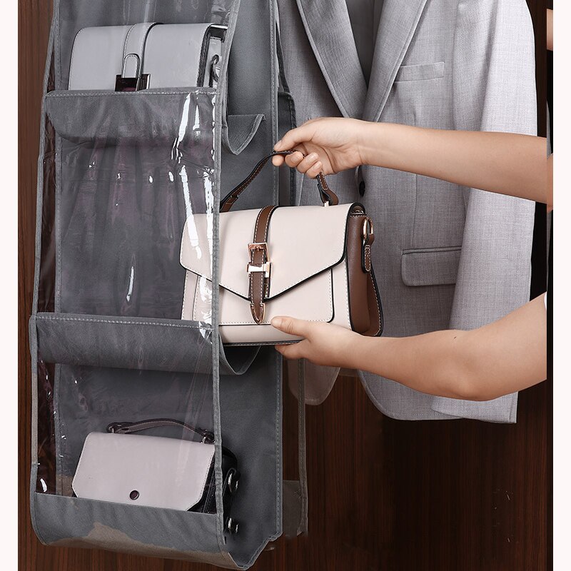 6 wisząca kieszeń torebka Organizer robić szafy szafa przezroczysta torba robić przechowywania drzwi ściana wyczyść różne z etui na wieszak