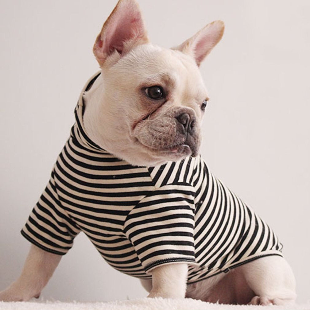 Spring Summer Pet Dog Shirt Striped Short Sleeve High Collar Cotton Shirt Universal Dog Clothes For Most Dogs: Default Title