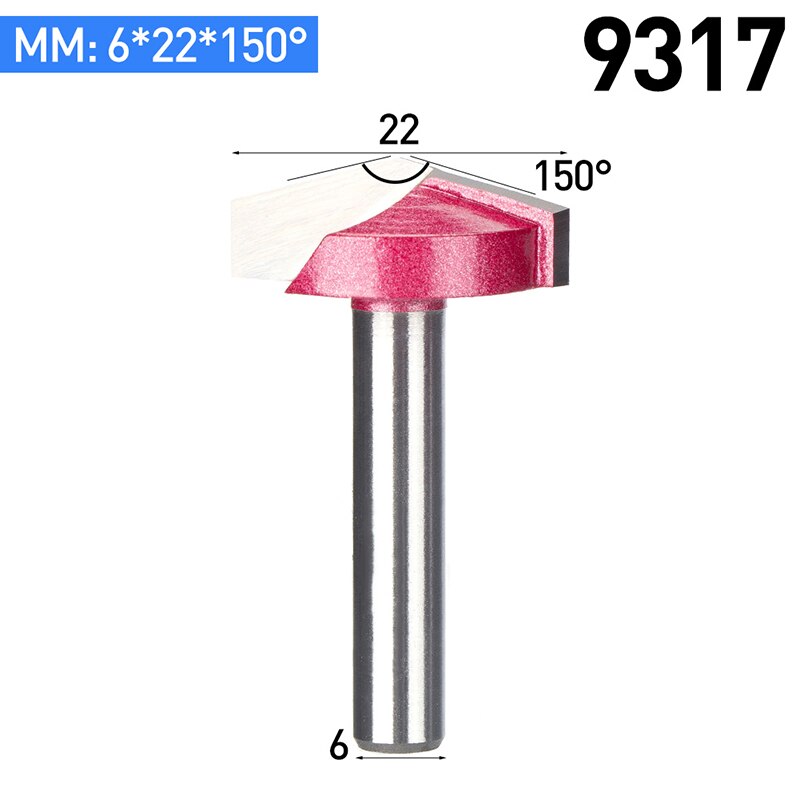 Huhao 1 Pc 6 Mm V Bit Cnc Vhm Mill 3D Frezen Voor Hout Tungsten Houtbewerking Mdf frees 60 90 120 150 Graden: 9317