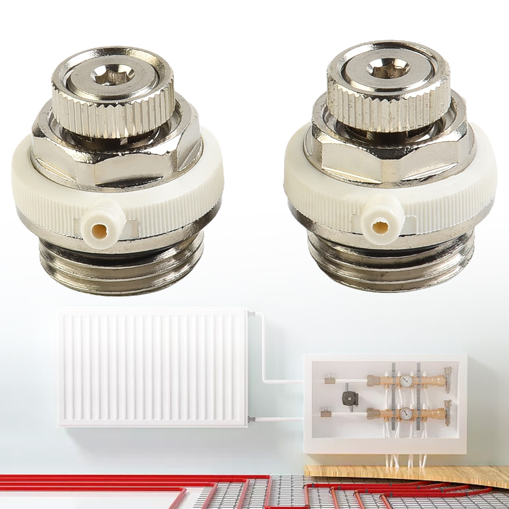 Automatisk lufteventil for radiatorer, automatisk lufteventil for oppvarming, sett  of 1 2 3 5, flerkantsventil ,1/2 ", radiatorlufter: Gul