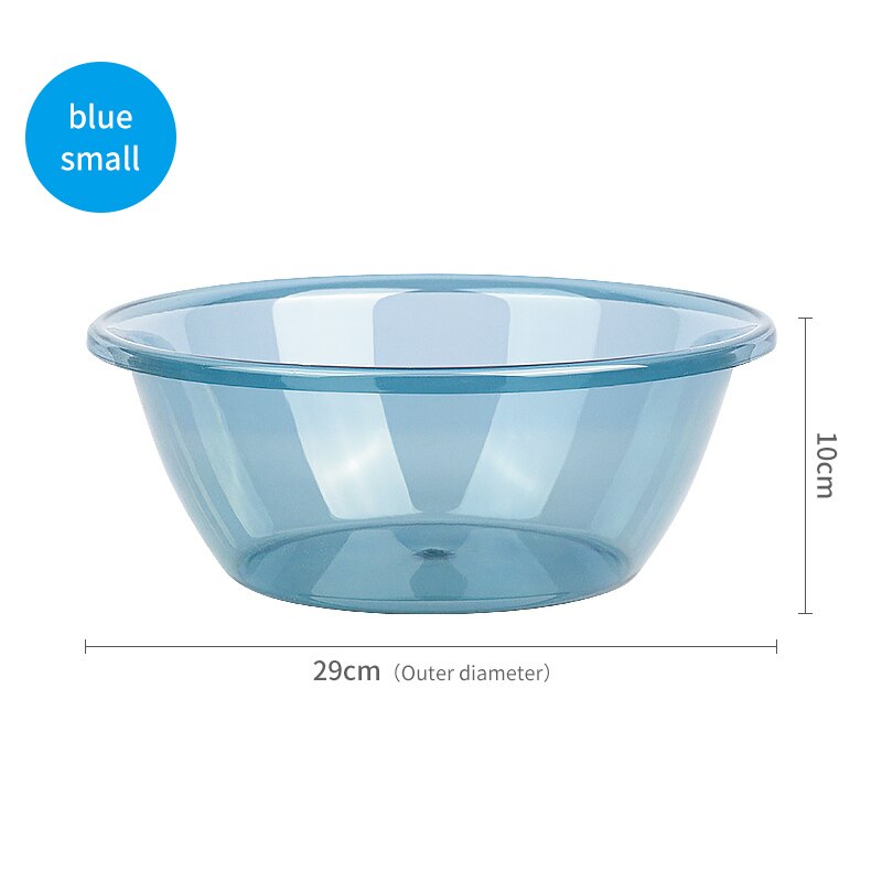 Transparent Wash Basin Home Bathroom Toilet Wash Basin PET Material Thicken Plastic Basin Wash Clothes Pots Cleaning Supplies: Small blue