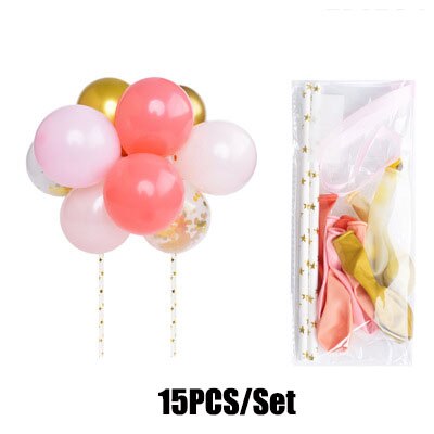 15 Stks/set Creatieve Ballonnen Cake Topper Set Baby Birthday Party Cake Decoratie Ballon Bruiloft Decor Cake Ballonnen: E