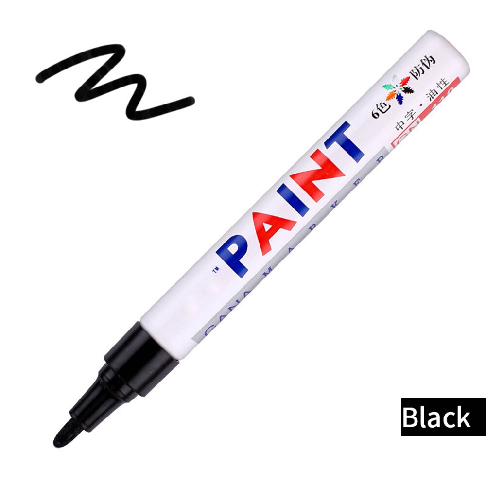 Marqueur réparation mur pinceau inodore Non toxique marqueur Permanent stylo pour carrelage sol et pneu approprié voiture peinture stylo: Black