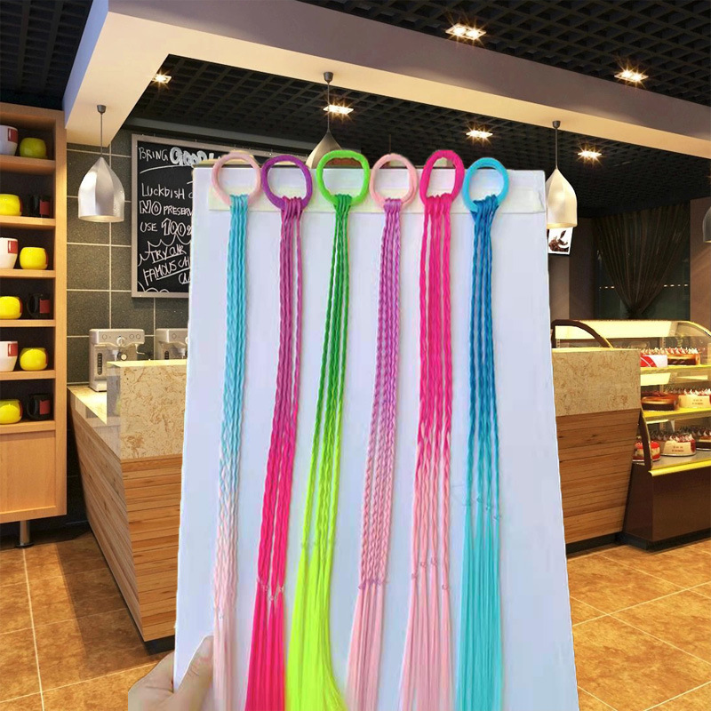 Kinderen Pruik Vlechten Koreaanse Meisjes Gekleurde Haar Tie Haar Accessoires Meisjes Tie Haar Rubber Band Twist Vlecht Hoofdtooi
