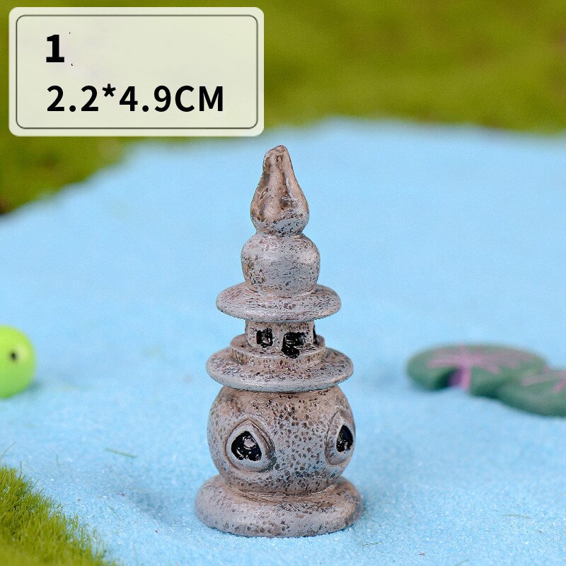 Miniatyrlandskap antik harts scen dekoration sjö fyr vattenbrunn damm bro vatten glas älva trädgårdstillbehör: 01