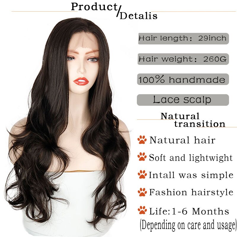 Lace Front black Wig 28 inch Long wavy ombre Blue african american Synthetic Wigs For Black Women 2 COLOUR