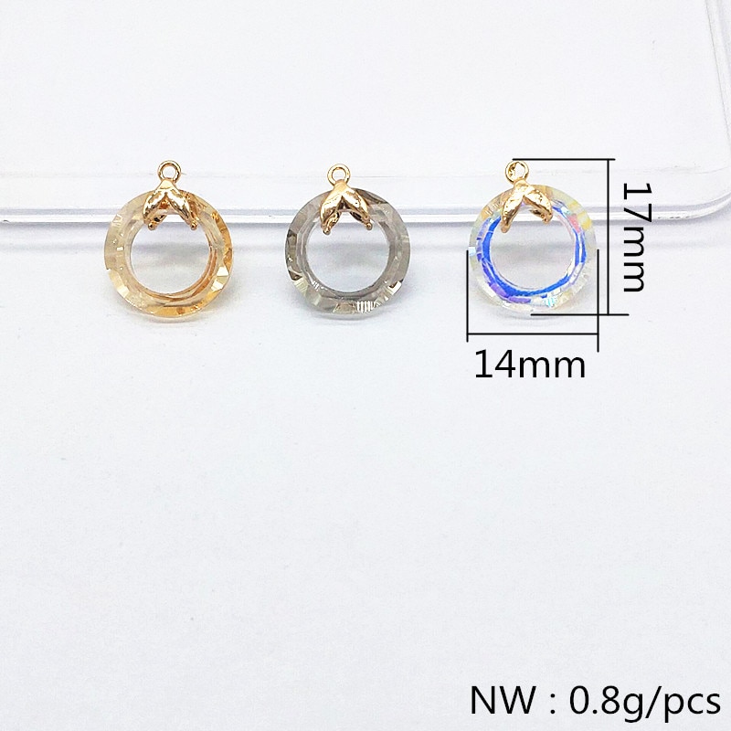 Nuovo arrivo! 17x14mm 50pz di Rame/di cristallo di vetro Rotondo di fascino charfor Orecchini Gioielli FAI DA TE parti, Gioielleria, Parti E Componenti