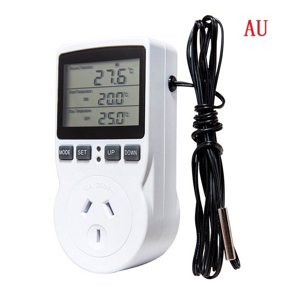 Digital temperaturkontrolstik 110v trådløs termostatstik med timer-switch eu / us / uk / au / fr-stik multifunktionelt stik: Au stik