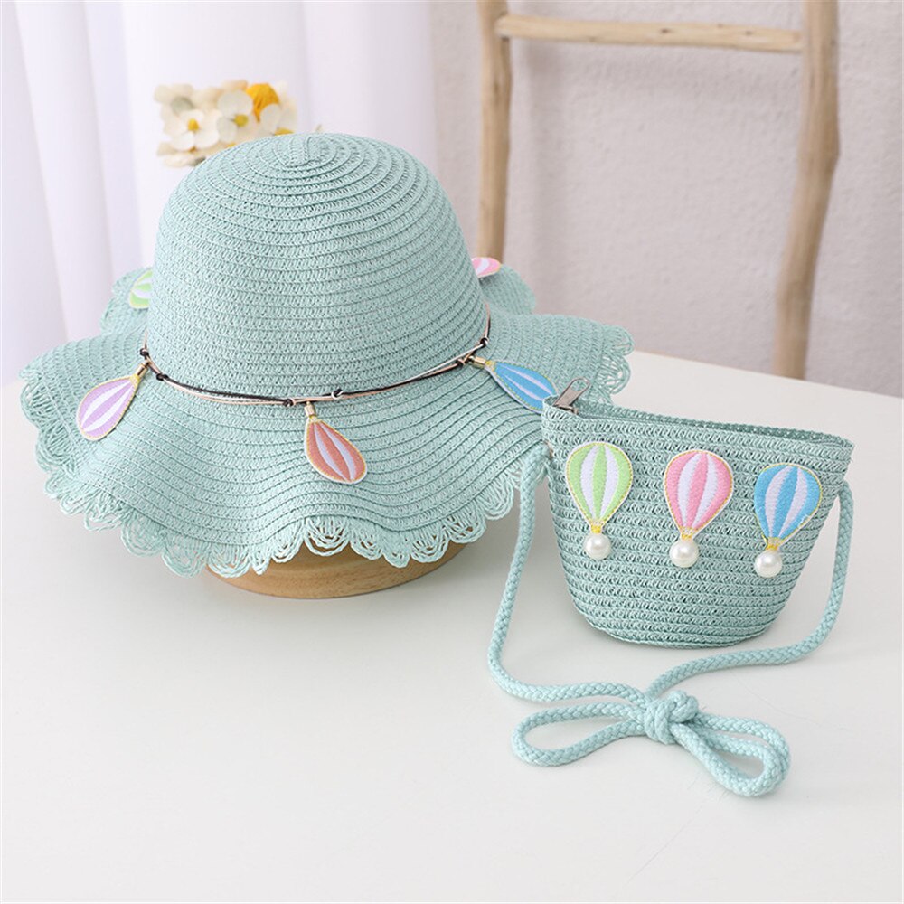 Conjunto de bolsa protectora para niñas, gorro antipolvo de alta capacidad con decoración de globos de colores, bolsa de mensajero para vacaciones, 2 piezas, 2022