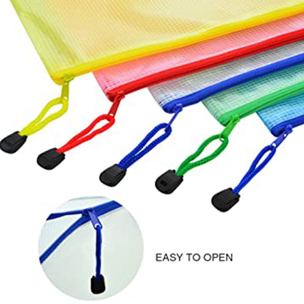 Bantoye 10 Pcs A4 Zipper File Bags Zippered Waterproof PVC Pouch Plastic Zip Document Filing Folder 5 Colors