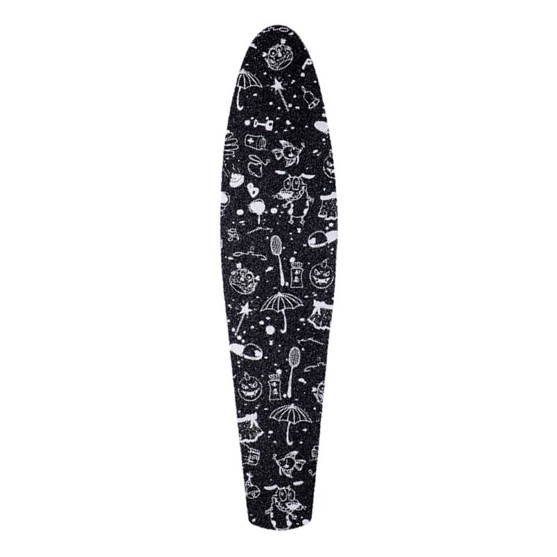Halkskydd 22- tums board klistermärke skateboard klistermärke solid/tryckt vattentätt självhäftande enkel rocker sandpapper för penny board: Flerfärgad