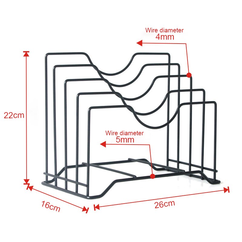 Multifunctional Pot Lid Holder Lid Organizer Metal Pot Lid Rack Storage Pan Lid Cover Cabinet Pantry Holder Rack Organizer