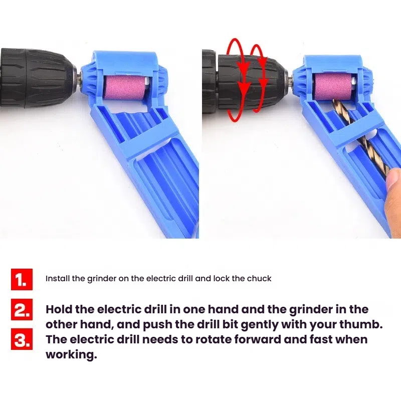 Portable Twist Drill Bit Sharpener Sharpening Tool Drill Sharpener Wrench Corundum Grinding Wheel Millstone Accessories set