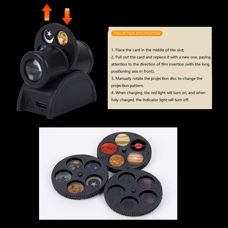 Aarde Maan Licht Ins Maan Projector Licht Sterrenhemel Projector Rotatie Planetarium Lamp Wandverlichting Kamer Decor Led Nachtlampje