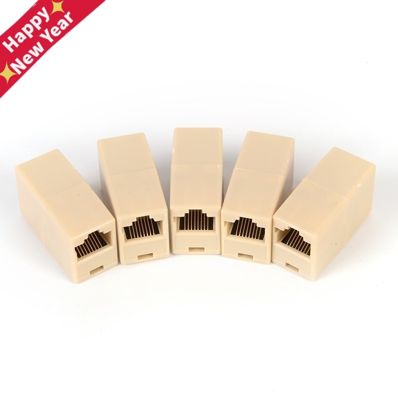 Network Ethernet Dual Straight Head Lan Cable Joiner Coupler RJ45 CAT 5 5E 6 6a Extender Plug Network Cable Connector