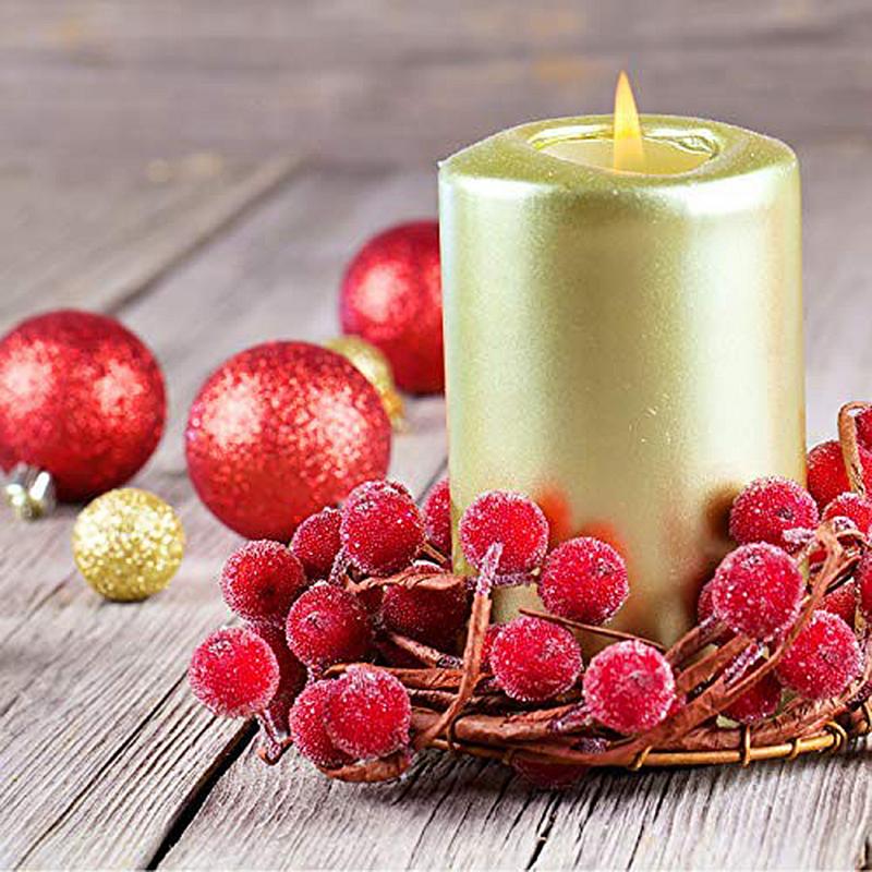 40 st mini jul skum frostat frukt konstgjord levande röd järnek bär blomma heminredning bord hushålls dekoration vacker