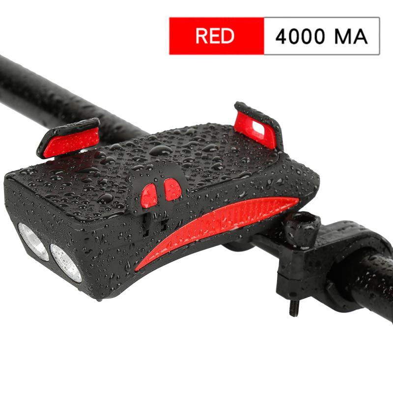 Uppladdningsbar usb led cykel strålkastare cykel strålkastare fram lampa horn hållare cykel horn cykel tillbehör: 7