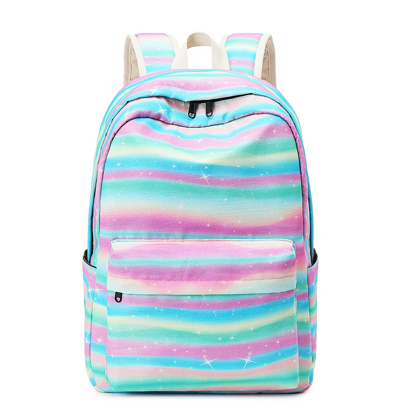 Atinfor Frauen Rucksack Mädchen Laptop Rucksäcke Hochschule Bookbag Weibliche Streifen Tornister Nette Schule Tasche für Jugendliche: Grün Streifen