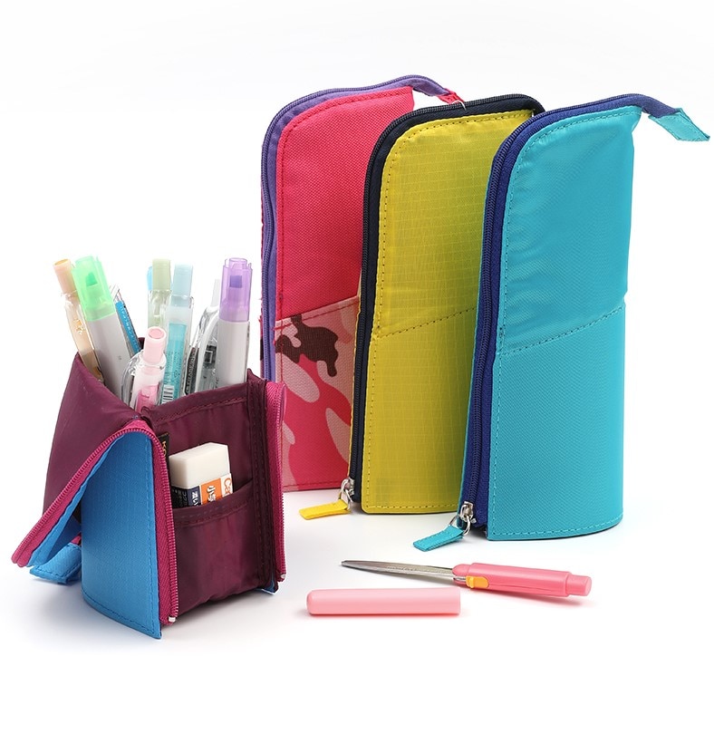 KOKUYO Multifunction High Capacity Deformable Pencil Case Simple Original Vertical Student Stationery Storage Pen Holder