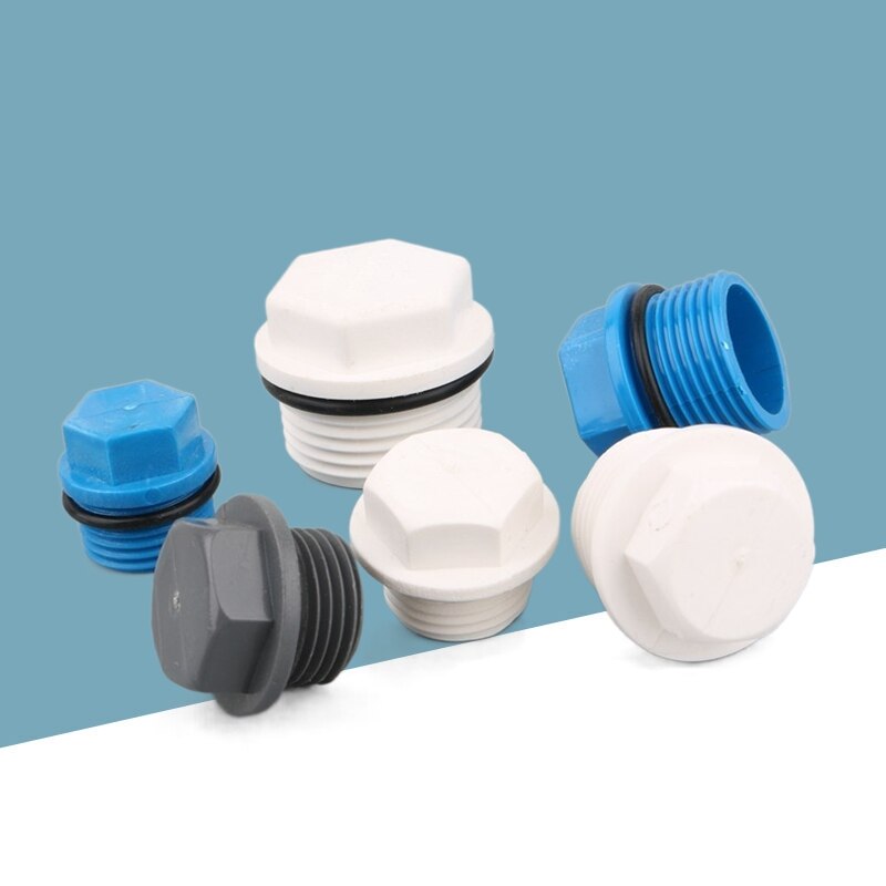 5pcs 1/2 3/4 1 Inch Male Thread End Cap PVC Pipe Plug For Garden Irrigation Aquarium Plastic Cap Nut