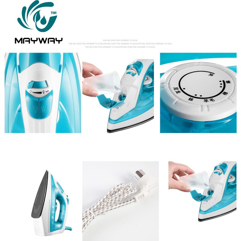 1200W Mini Portable Electric Steam Iron For Clothes Multifunction Adjustable Ceramic soleplate iron for ironing Travel Home