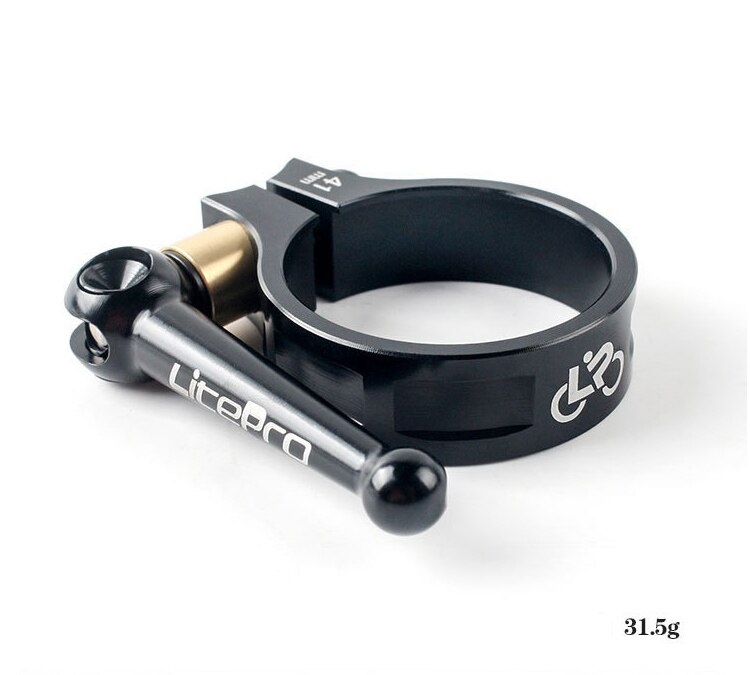 Vouwfiets Quick Release Zadel Klem Fietsen Zadelpen Zadelpennen Legering Klem 41Mm Zadelpenklem Voor 33.9Mm zitbuis: Black