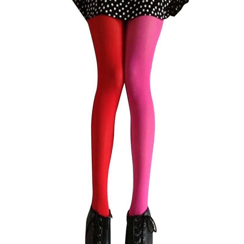 Leggings à double documents AB Splice Stores, taille libre, blanc droit, rose rouge et violet,