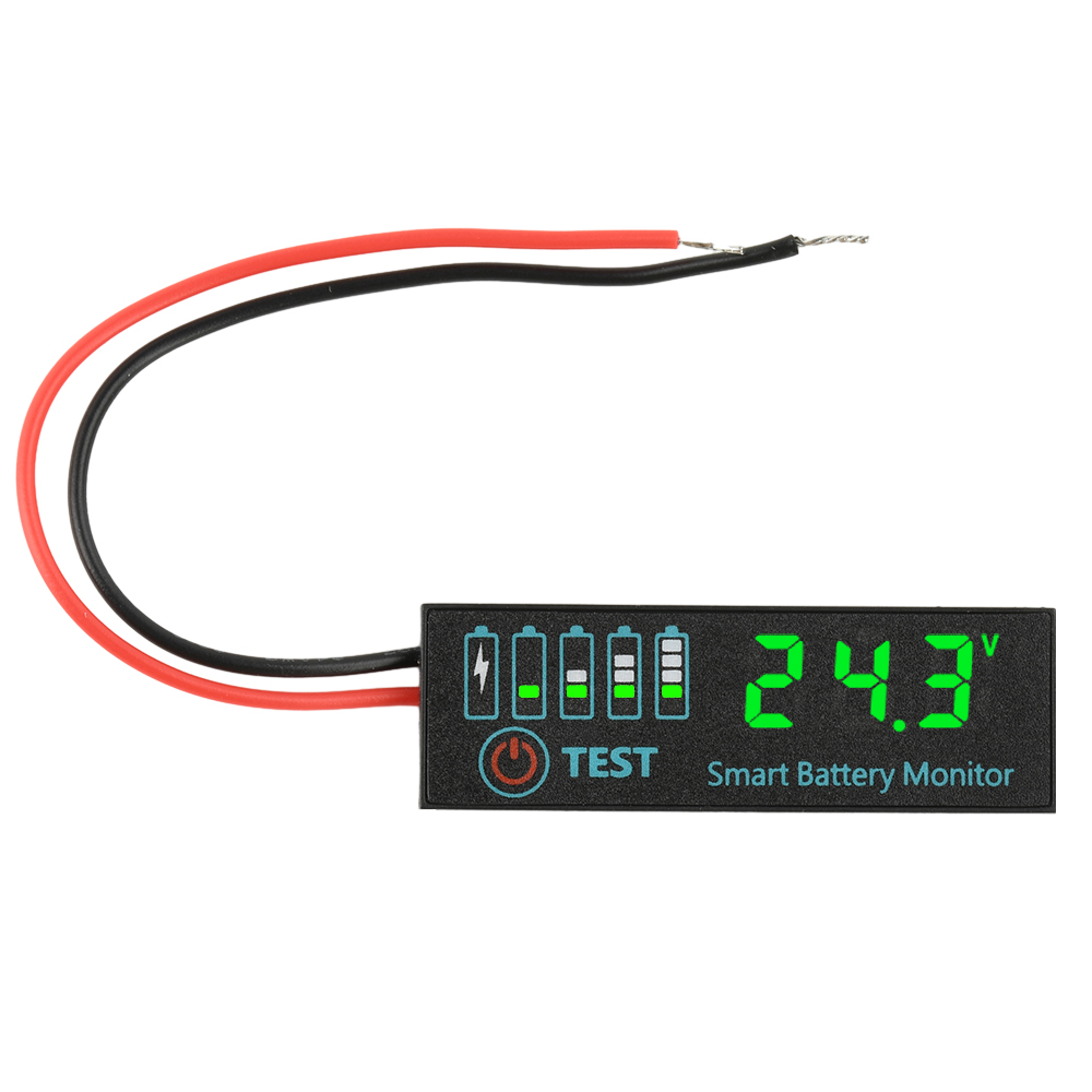 Lithium-Batterie-Füllstandsanzeige, Lipo Li-Ion, universelle Batteriekapazitätsplatine, DC 7–55 V/5 V–30 V, LED-Spannungsanzeigemodul: Schwarz