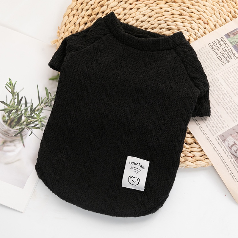 Pull ours mignon pour animal de compagnie, multicolore en option, vêtements pour chat et chien, pull doux et confortable: XL / Black
