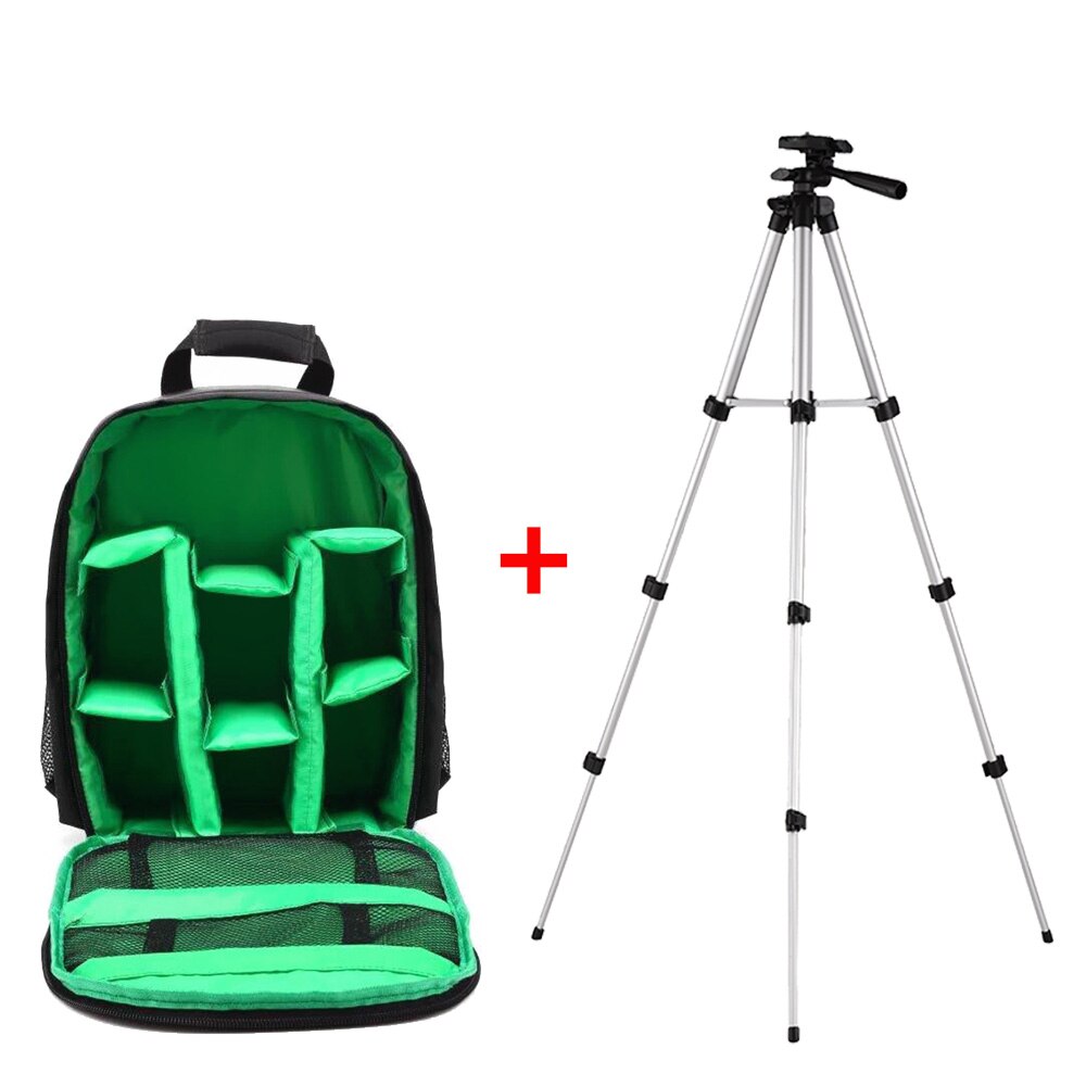 Sac à dos étanche antichoc pour appareil Photo numérique, sacoche respirante pour appareil Photo reflex numérique, pour Nikon Canon Sony: A-Green and Tripod
