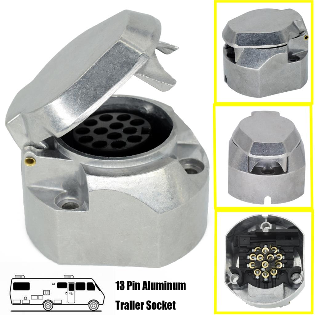 12V 13 broches 13-Core en aluminium Durable Euro standard remorque prise bateau remorque pièces de rechange connecteur électrique voiture accessoires
