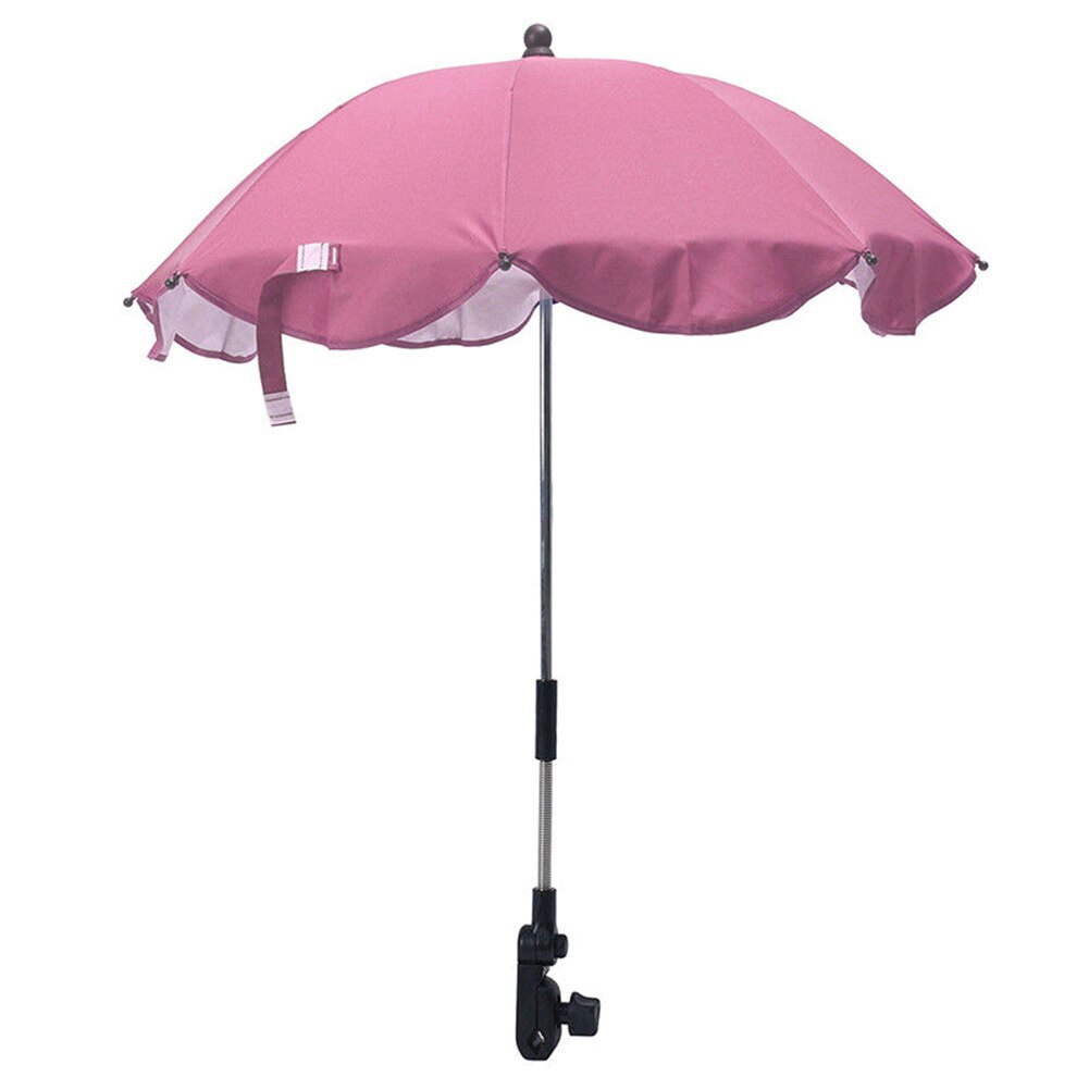 Infant Baby Stroller Umbrella Adjustable Baby Pushchair Umbrella Sun Shade Pram Canopy Cover Umbrella Baby Stroller Accessories: Pink