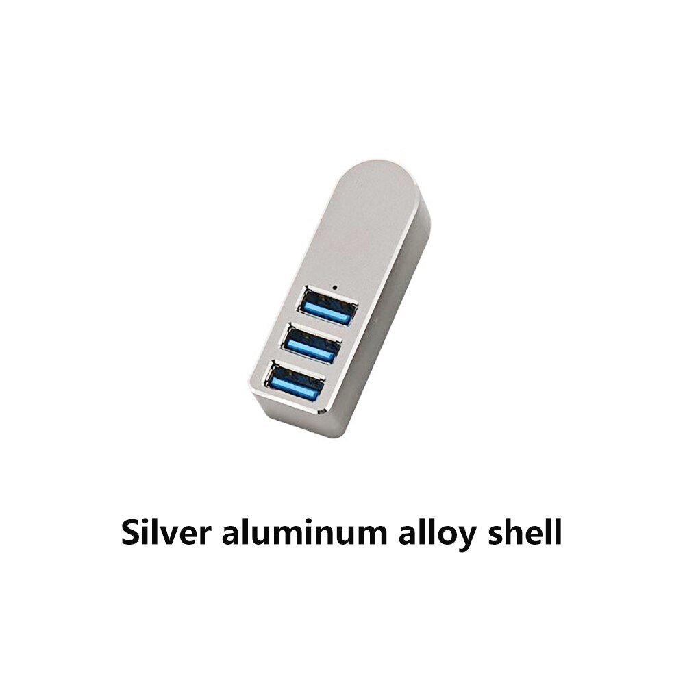 Aluminum alloy USB3.0 HUB splitter usb hub hub 3 ports usb 3.0 mini hub: Silver 1PC