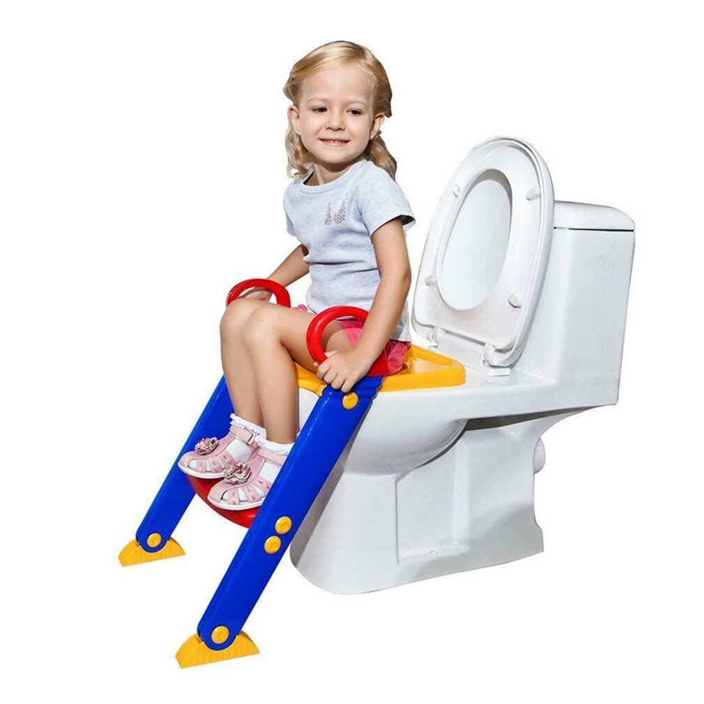 Lightweight Practical Children Baby Toddler Toilet Trainer Ladder Foldable Non-Slip Toilet Training Safety Seat Chair