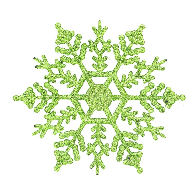 12 pièces/ensemble paillettes scintillantes flocon de neige ornements de noël guirlande de cintre d'arbre de noël faisant des décorations de noël: Green