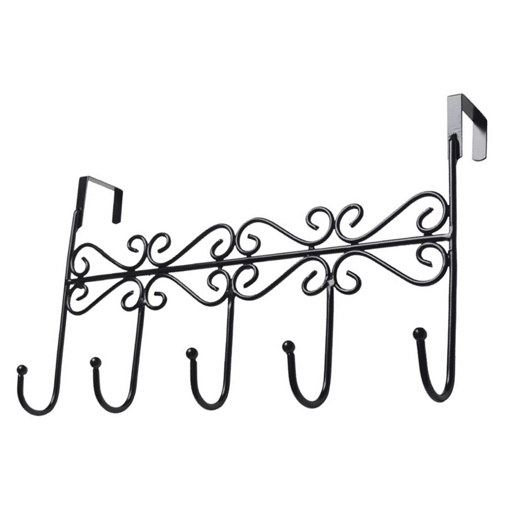 Colgador de ganchos para puerta de cocina, perchero: Black