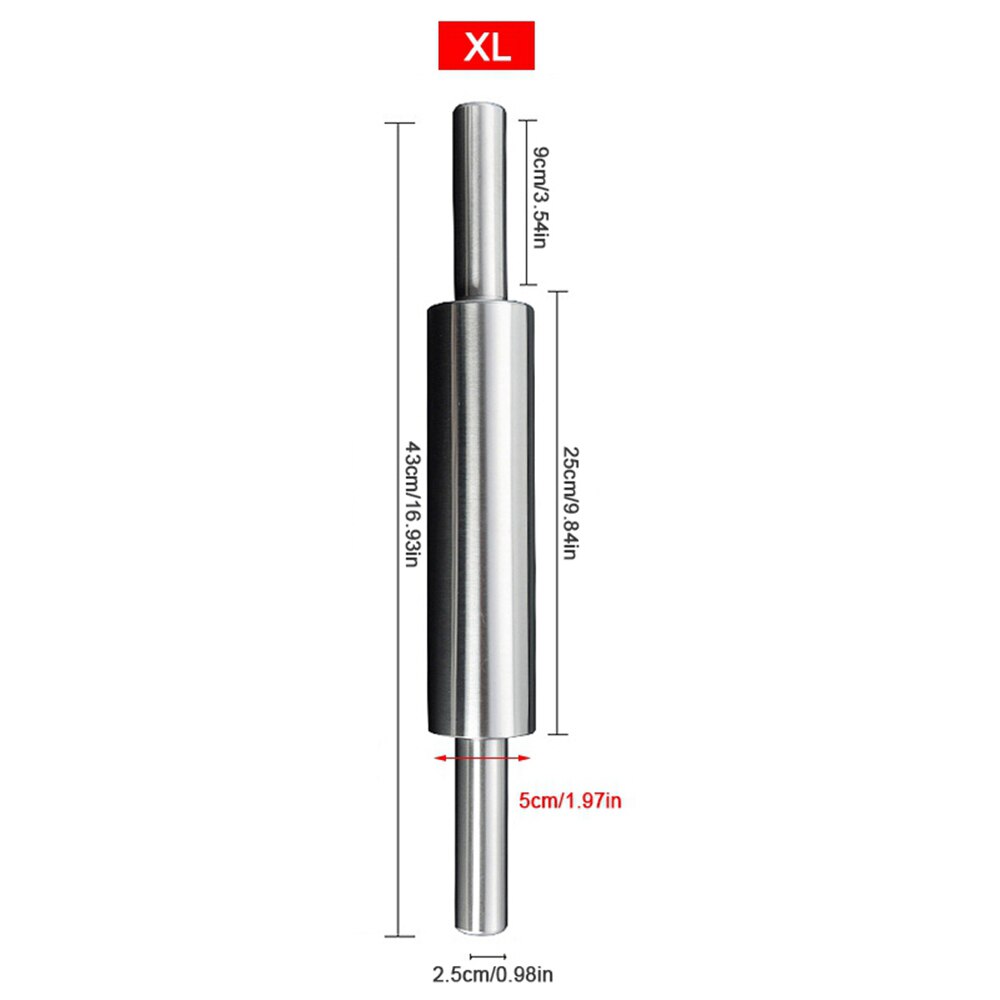 Stainless Steel Rolling Pin Non-stick Pastry Dough Roller Baking Pizza Cookie Making Tool Silicone Baking Mat Kitchen Accessorie: XL