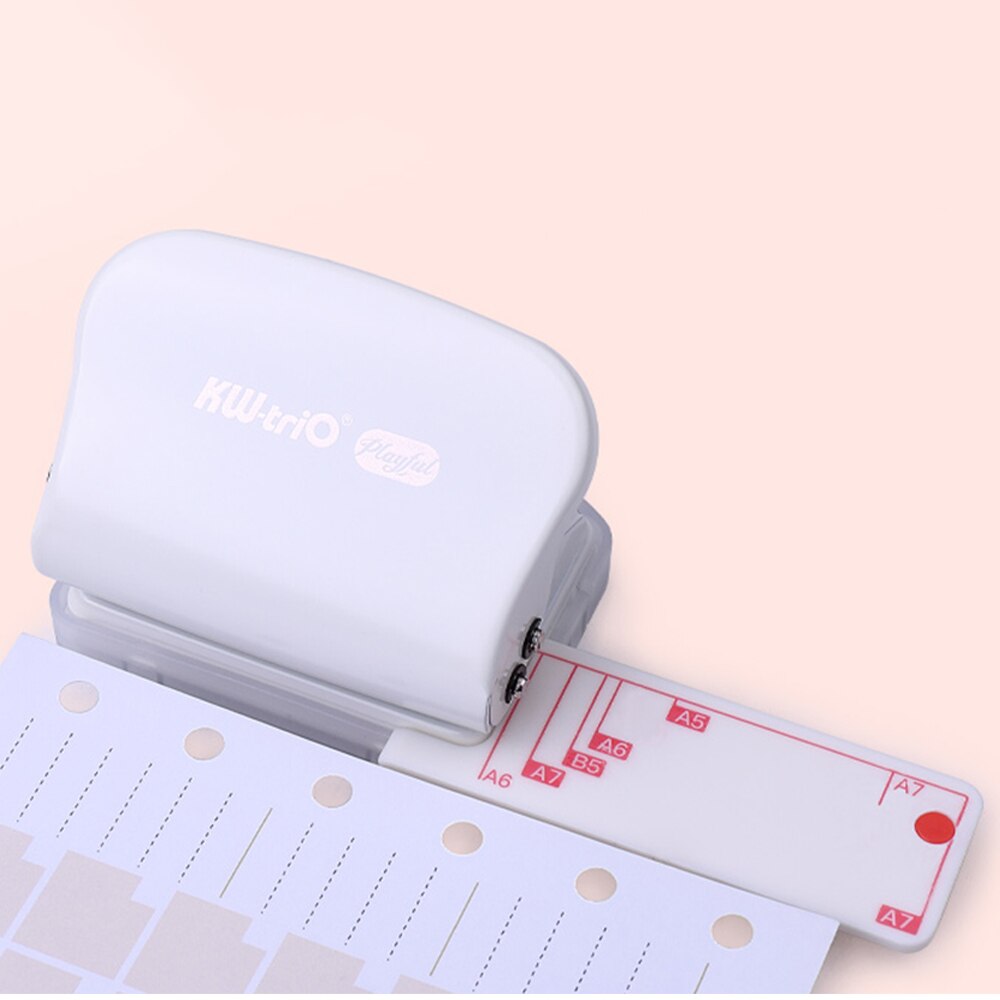 6 Hole Punch Loose-Leaf Standard Puncher Paper Adjustable Stapler Home Office Binding Supplies Student Stationery Equipment: 3 hole white