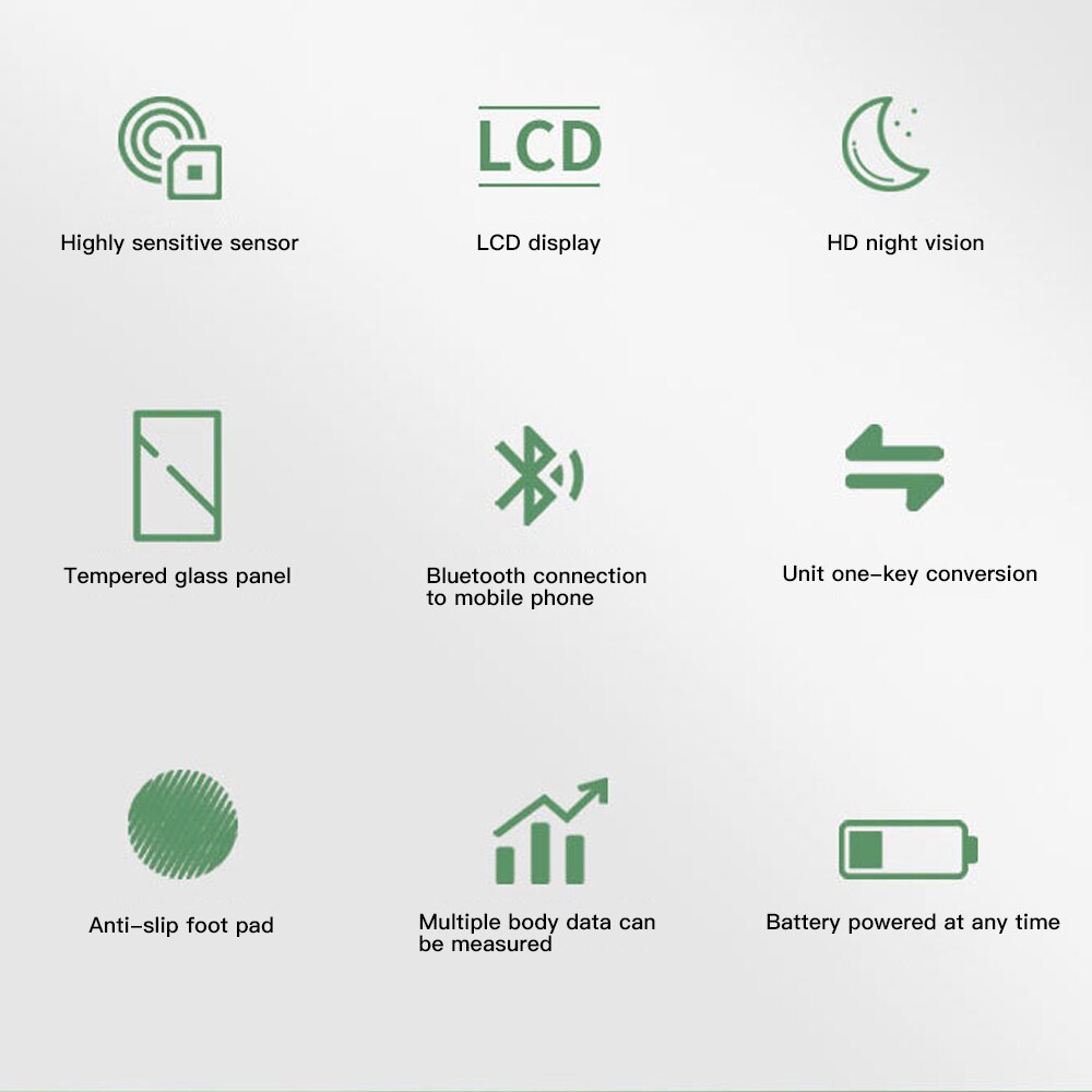 Bluetooth 4.0 Smart scales floor Body Weight Bathroom Scale Backlit Display Scale Body Weight Body Fat Water Muscle Mass BMI