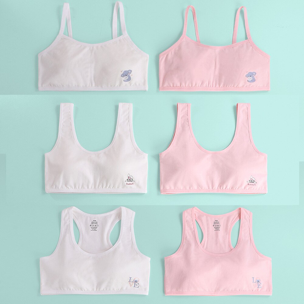 Canottiere intimo per bambini in puro cotone 2 pezzi canotte canotte canotte per bambini ragazza cartone animato stampato canottiera canotte Crop top