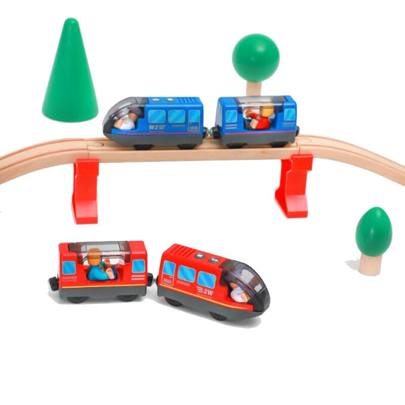 Electric Train Set Toys Model Train Electric Car Fit For Wooden Railway Wood Train Track Christmas For Children