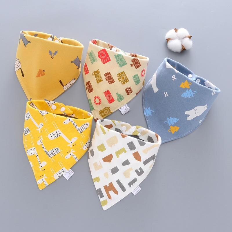 Babador de algodão para bebês, avental de alimentação com estampa de desenho animado para bebês: Baby Bibs - 9