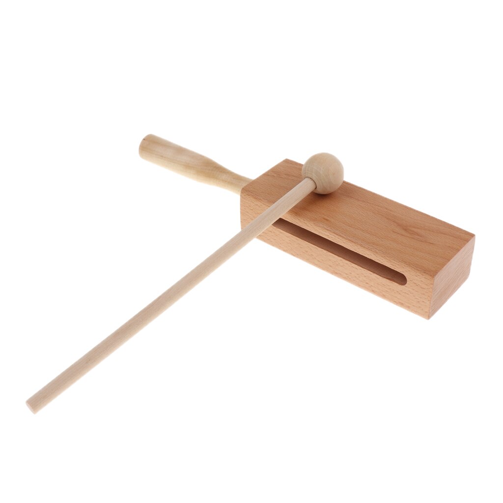 Finest Wood Block Hand Percussion + Mallet For Kids Music Early Leaning