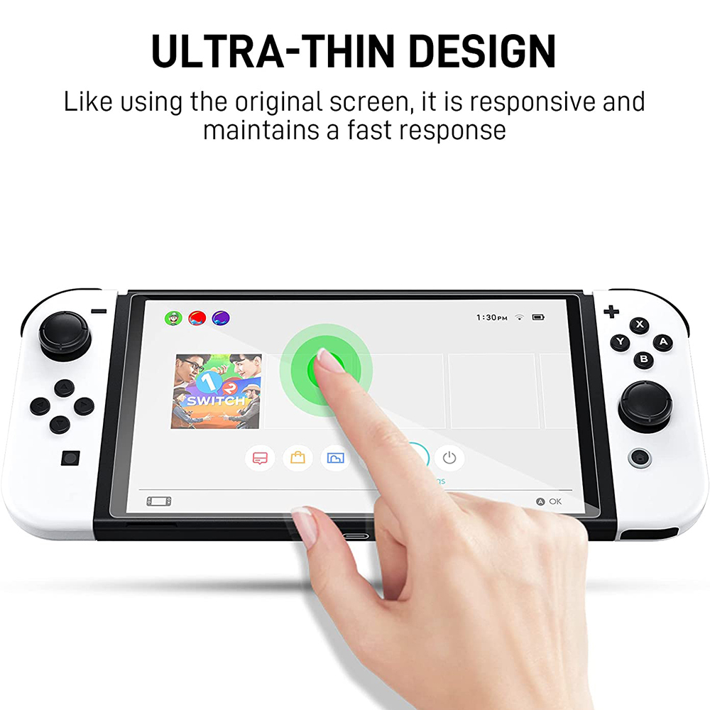 3 stück gehärtetes glas für nintendo switch oled-schutzglas, 9h hd-displayschutzfolien für nintendo switch oled-spielzubehör