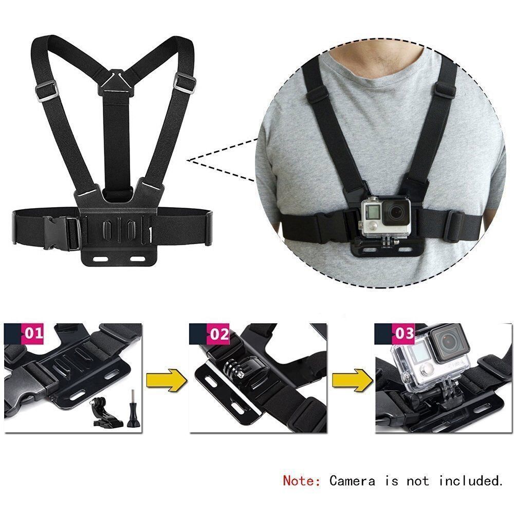 Vamson Voor Gopro Accessoires Borstband Riem Body Statief Harness Mount Voor Gopro Hero 8 7 5 6 4 Voor xiaomi Voor Yi 4K